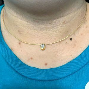 14K gold CZ Choker necklace